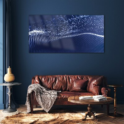 Schilderij op glas Blauwe lichtgolven