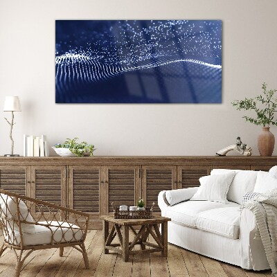 Schilderij op glas Blauwe lichtgolven