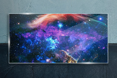 Schilderij op glas Kosmische symfonie van kleuren