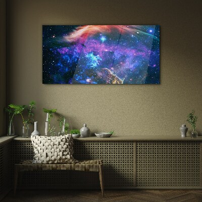 Schilderij op glas Kosmische symfonie van kleuren
