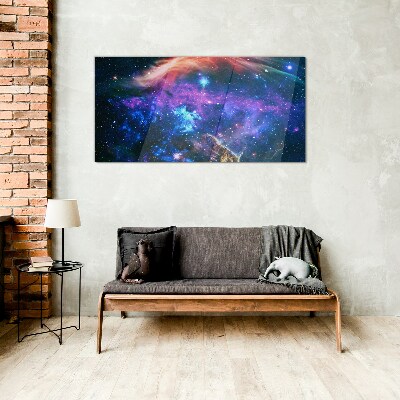 Schilderij op glas Kosmische symfonie van kleuren