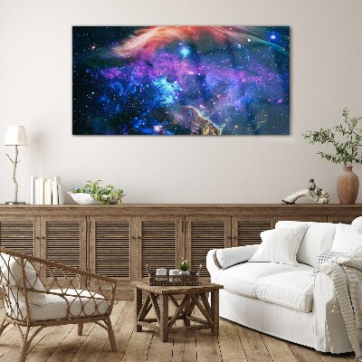 Schilderij op glas Kosmische symfonie van kleuren