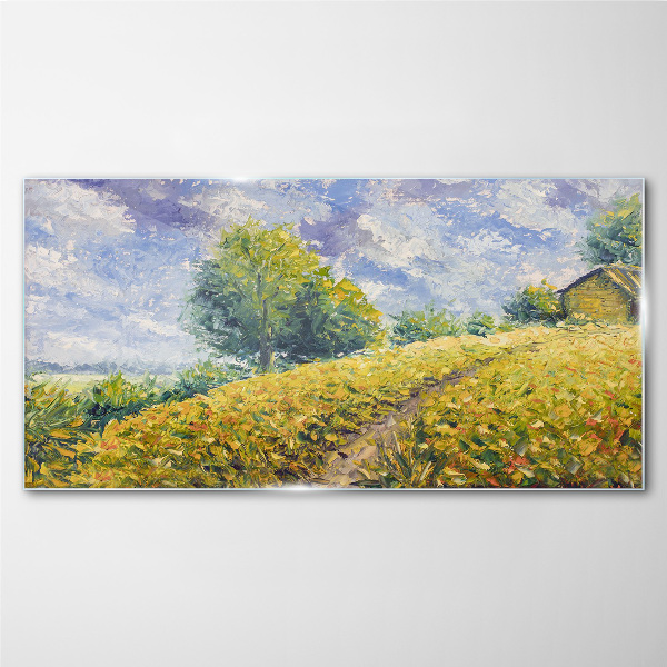 Schilderij op glas Zomerveldlandschap