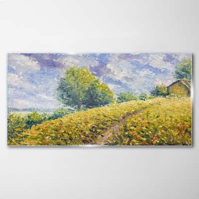 Schilderij op glas Zomerveldlandschap