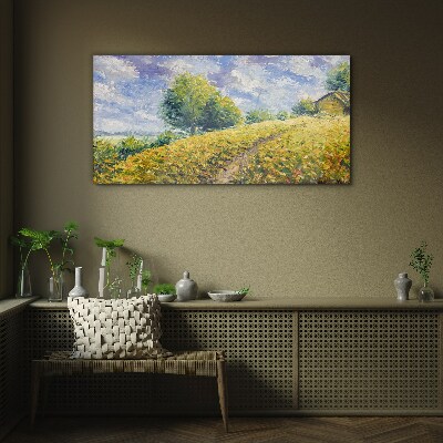 Schilderij op glas Zomerveldlandschap