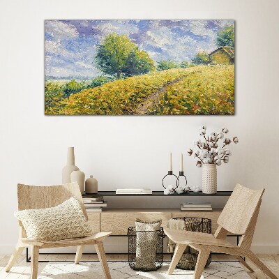 Schilderij op glas Zomerveldlandschap