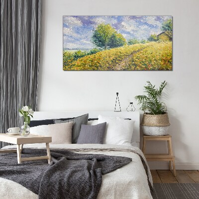 Schilderij op glas Zomerveldlandschap