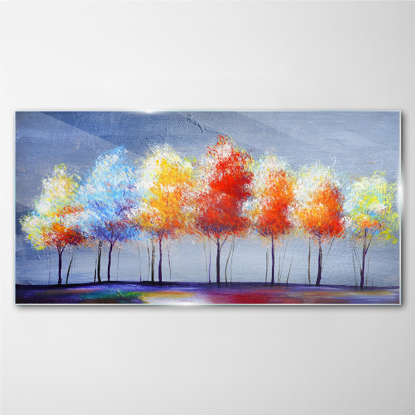 Schilderij op glas Herfstkleuren in het park