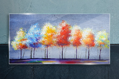 Schilderij op glas Herfstkleuren in het park