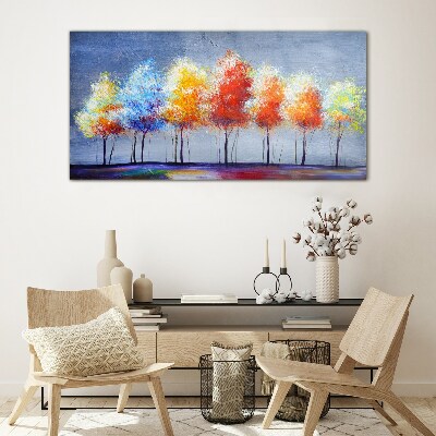 Schilderij op glas Herfstkleuren in het park