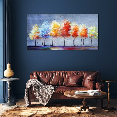 Schilderij op glas Herfstkleuren in het park