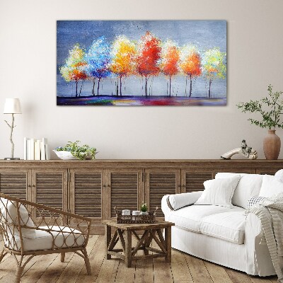 Schilderij op glas Herfstkleuren in het park