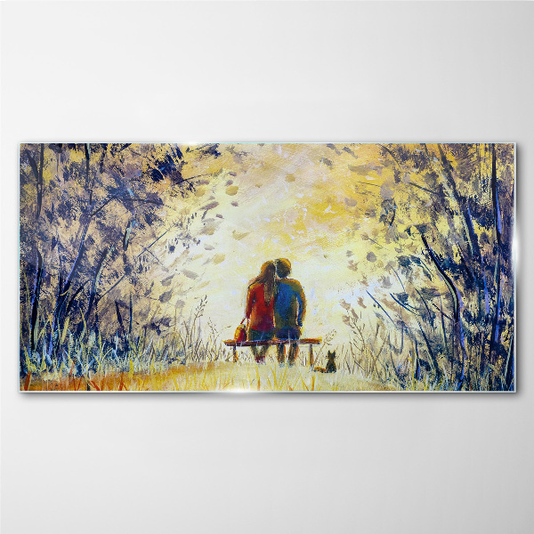 Schilderij op glas Liefde in de wind