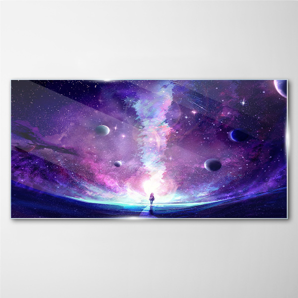 Foto op glas Een ruimtereis door het sterrenstelsel