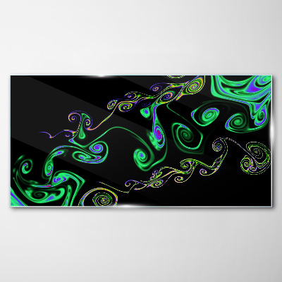 Foto op glas Golven van kleurrijke spiralen