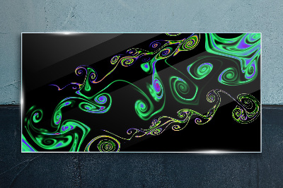 Foto op glas Golven van kleurrijke spiralen