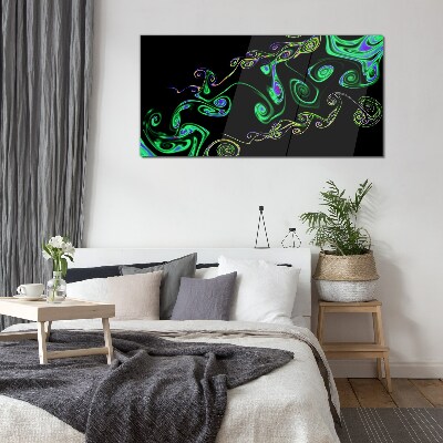 Foto op glas Golven van kleurrijke spiralen