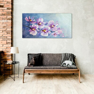 Glas foto Orchideeën in pasteltinten