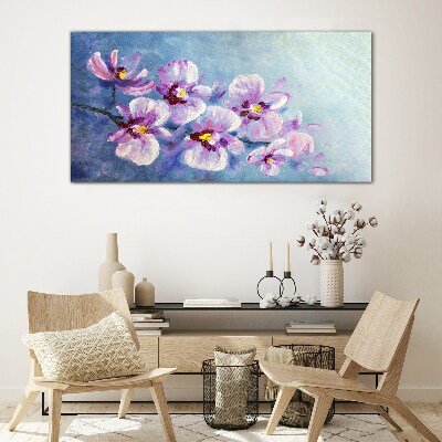 Glas foto Orchideeën in pasteltinten