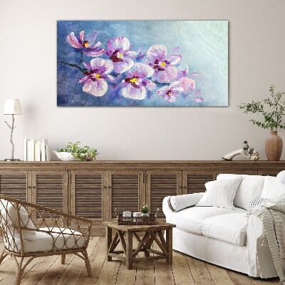 Glas foto Orchideeën in pasteltinten