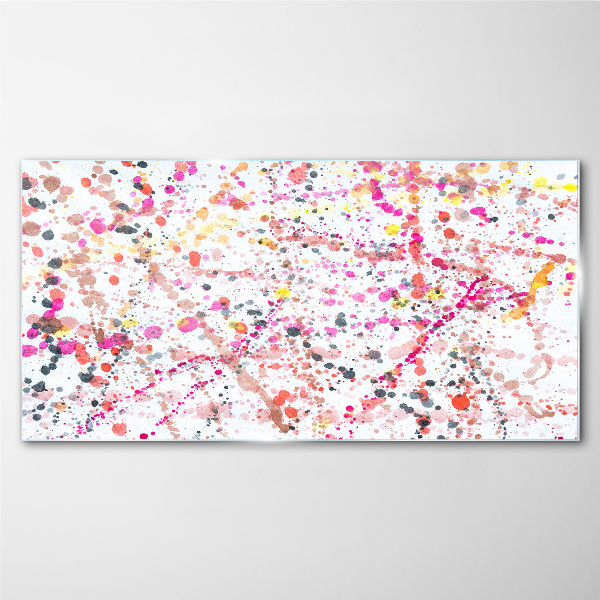 Glas foto Kleurrijke vlekken op een witte achtergrond