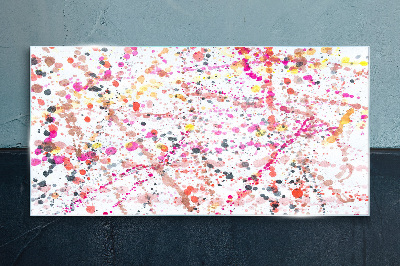 Glas foto Kleurrijke vlekken op een witte achtergrond