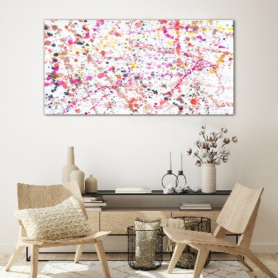 Glas foto Kleurrijke vlekken op een witte achtergrond