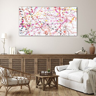 Glas foto Kleurrijke vlekken op een witte achtergrond