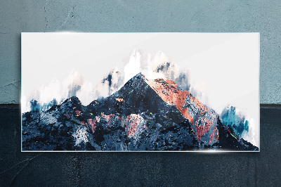 Schilderij op glas Bergpanorama in abstracte vorm