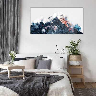 Schilderij op glas Bergpanorama in abstracte vorm