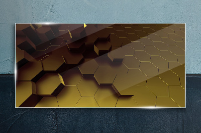 Glas foto Gouden zeshoeken