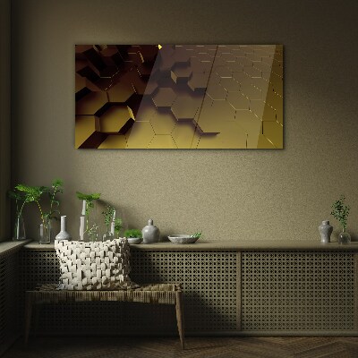 Glas foto Gouden zeshoeken