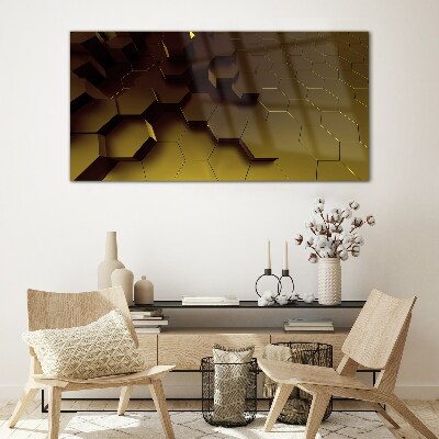 Glas foto Gouden zeshoeken