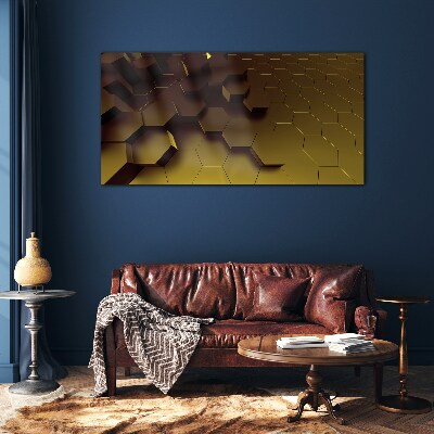 Glas foto Gouden zeshoeken