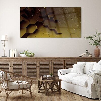 Glas foto Gouden zeshoeken