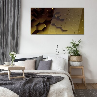 Glas foto Gouden zeshoeken