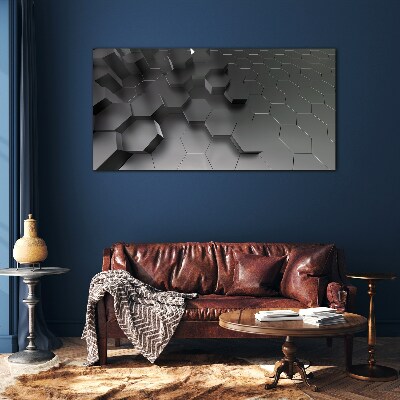 Schilderij op glas Geometrische structuren in grijstinten