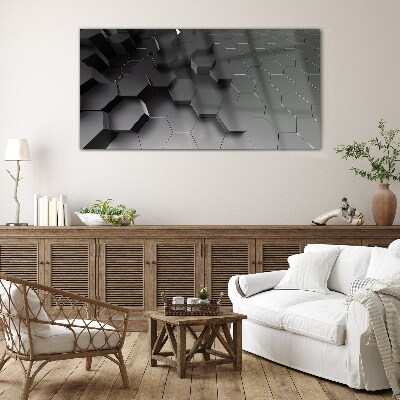 Schilderij op glas Geometrische structuren in grijstinten