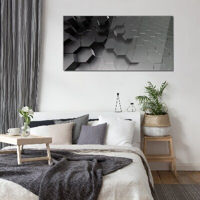 Schilderij op glas Geometrische structuren in grijstinten