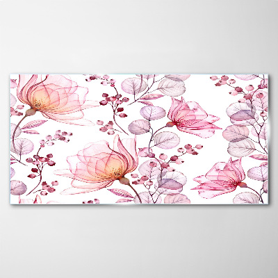 Schilderij op glas Een bloemendans in pasteltinten