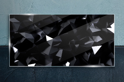 Glas foto Zwarte geometrische mozaïek