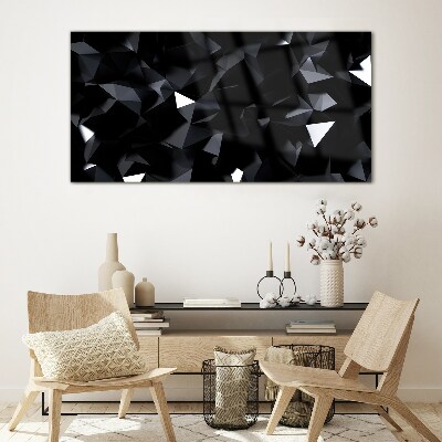 Glas foto Zwarte geometrische mozaïek