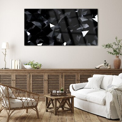 Glas foto Zwarte geometrische mozaïek