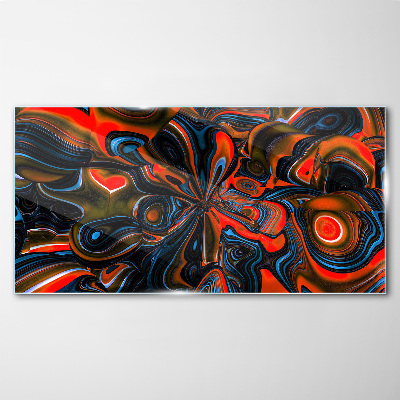 Schilderij op glas Dynamische kleurenwervelingen