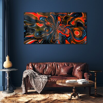 Schilderij op glas Dynamische kleurenwervelingen