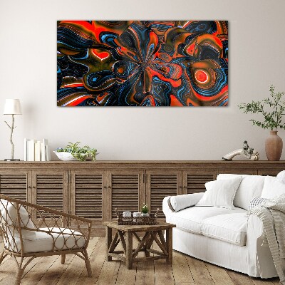 Schilderij op glas Dynamische kleurenwervelingen