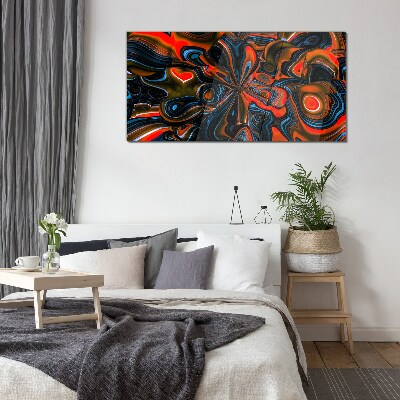 Schilderij op glas Dynamische kleurenwervelingen