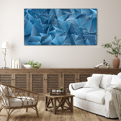 Foto op glas De geometrie van blauwe vaste stoffen