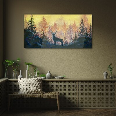 Glas foto Gouden ochtend in het bos