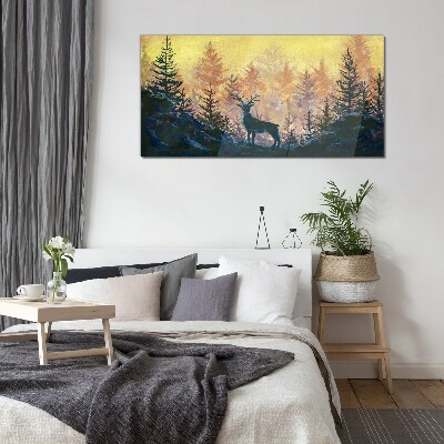 Glas foto Gouden ochtend in het bos